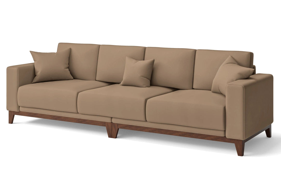 LIVELUSSO Sofa Lucca 4 Seater Sofa Stone Leather