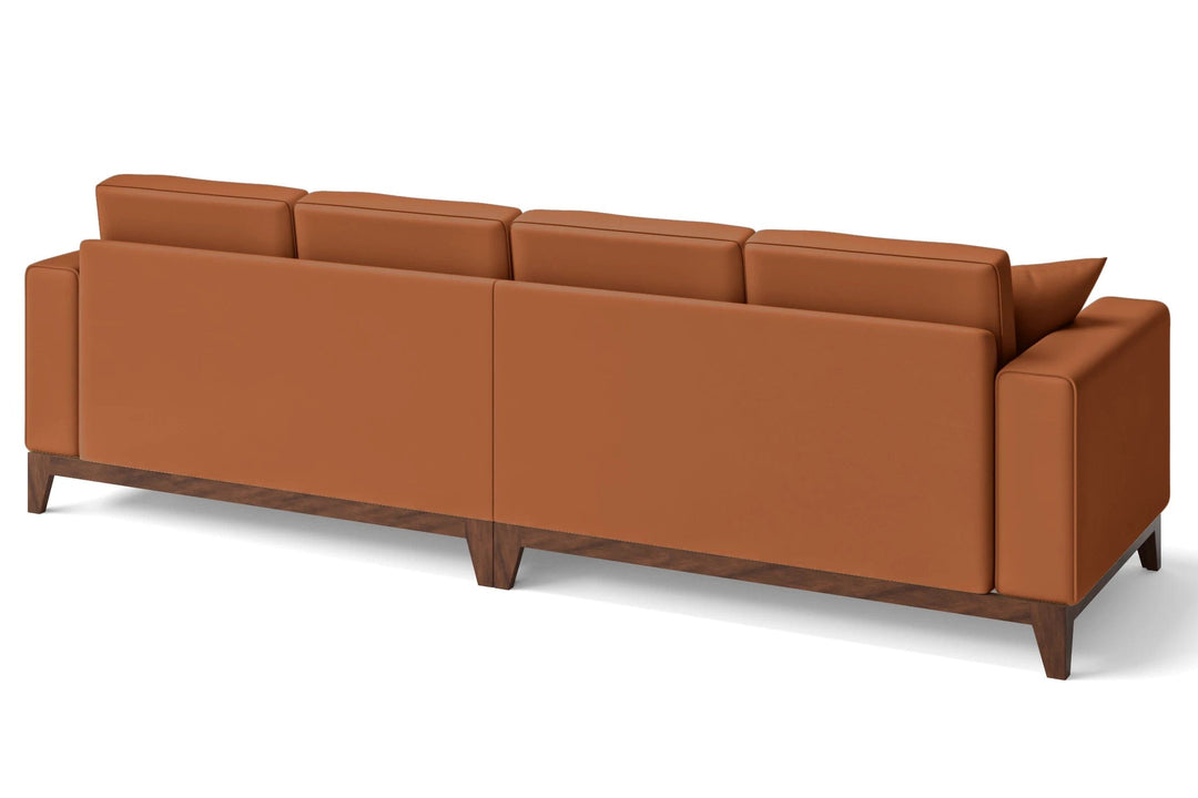 LIVELUSSO Sofa Lucca 4 Seater Sofa Tan Brown Leather