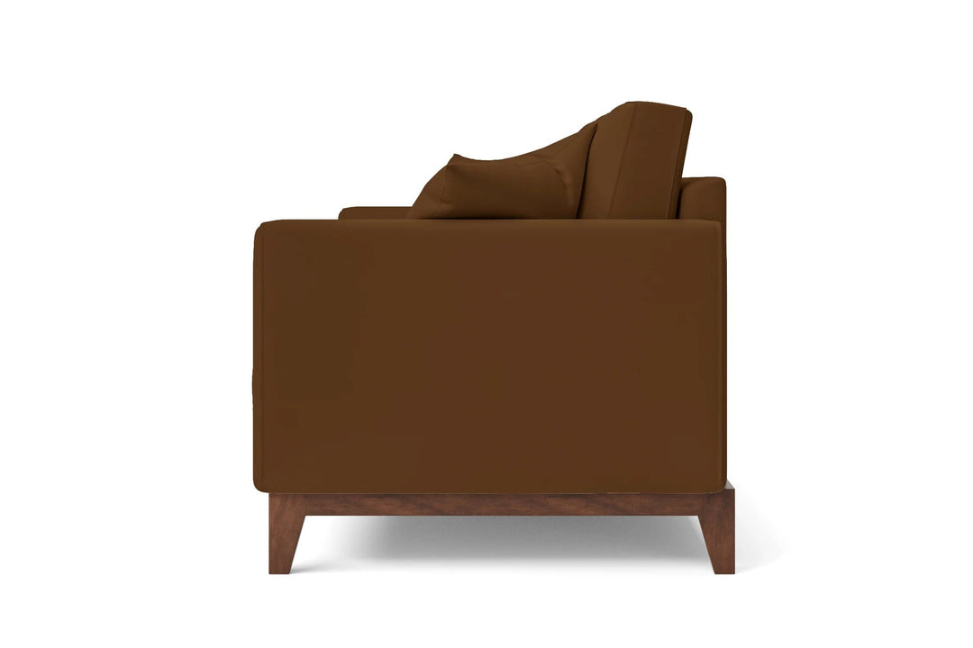 LIVELUSSO Sofa Lucca 4 Seater Sofa Walnut Brown Leather