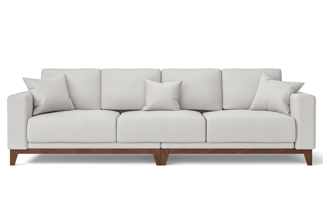 LIVELUSSO Sofa Lucca 4 Seater Sofa White Leather