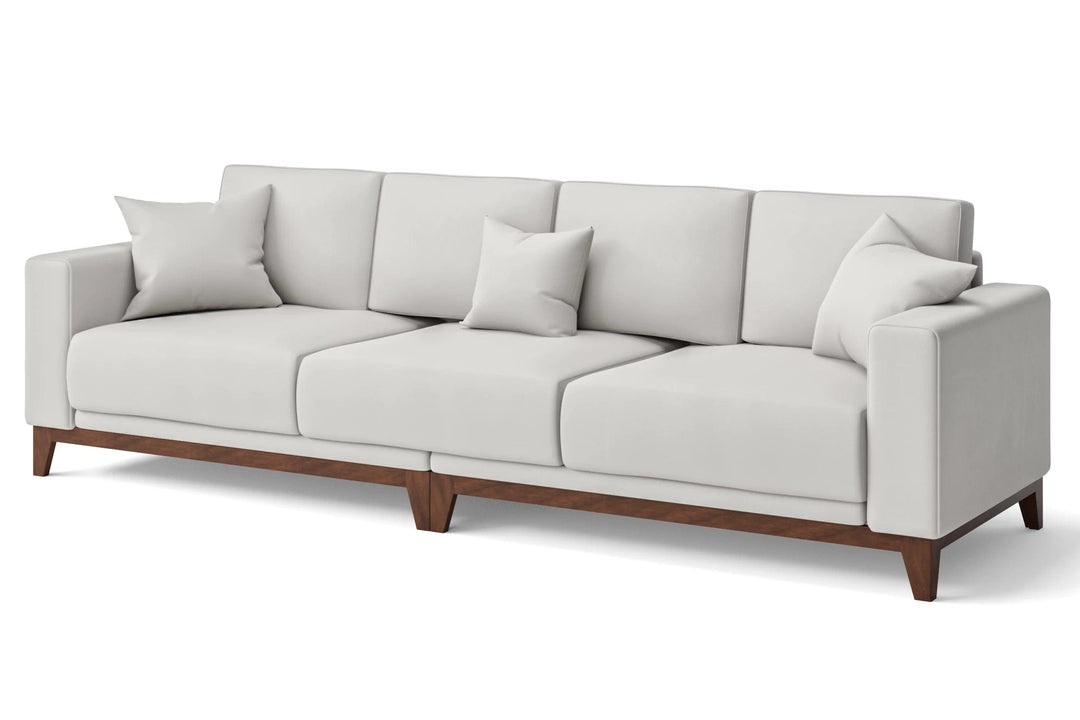 LIVELUSSO Sofa Lucca 4 Seater Sofa White Leather