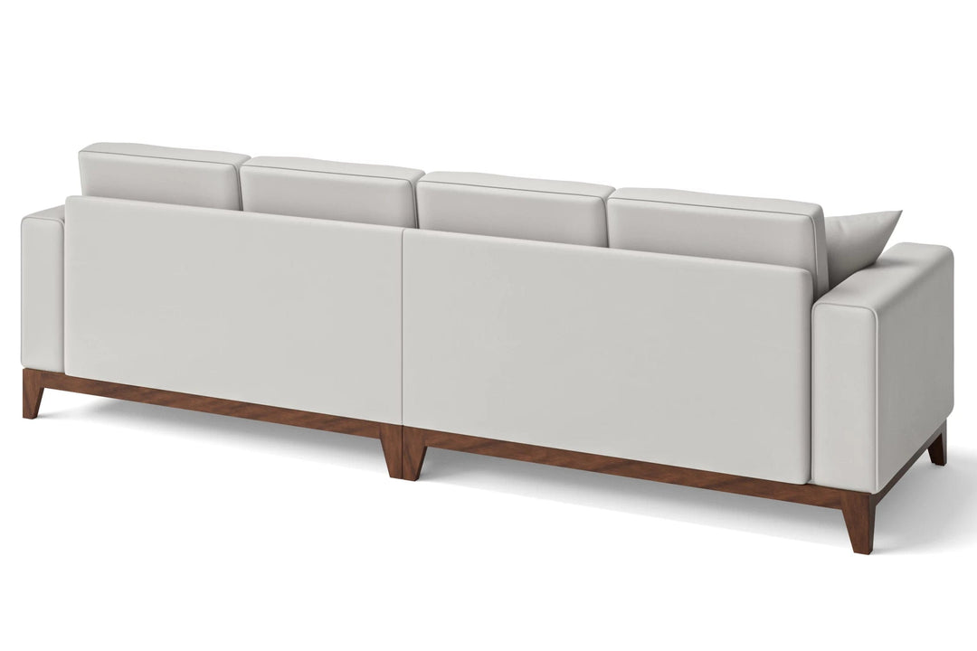 LIVELUSSO Sofa Lucca 4 Seater Sofa White Leather