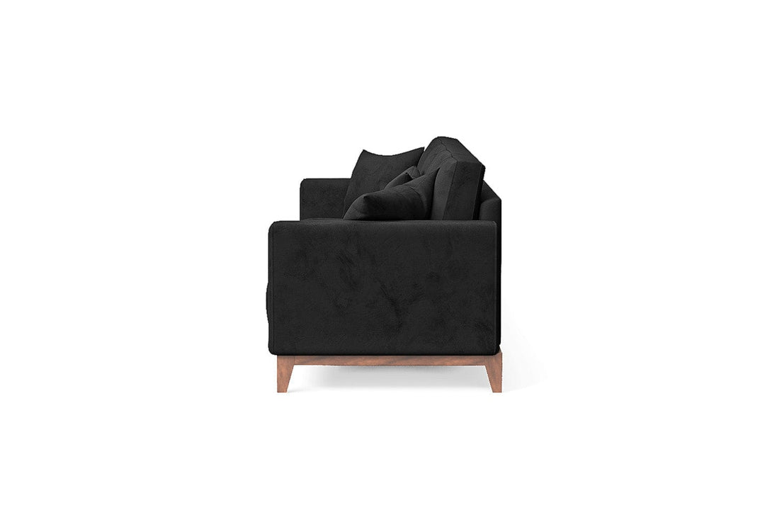 LIVELUSSO Sofa Lucca 4 Seater Sofa Black Velvet