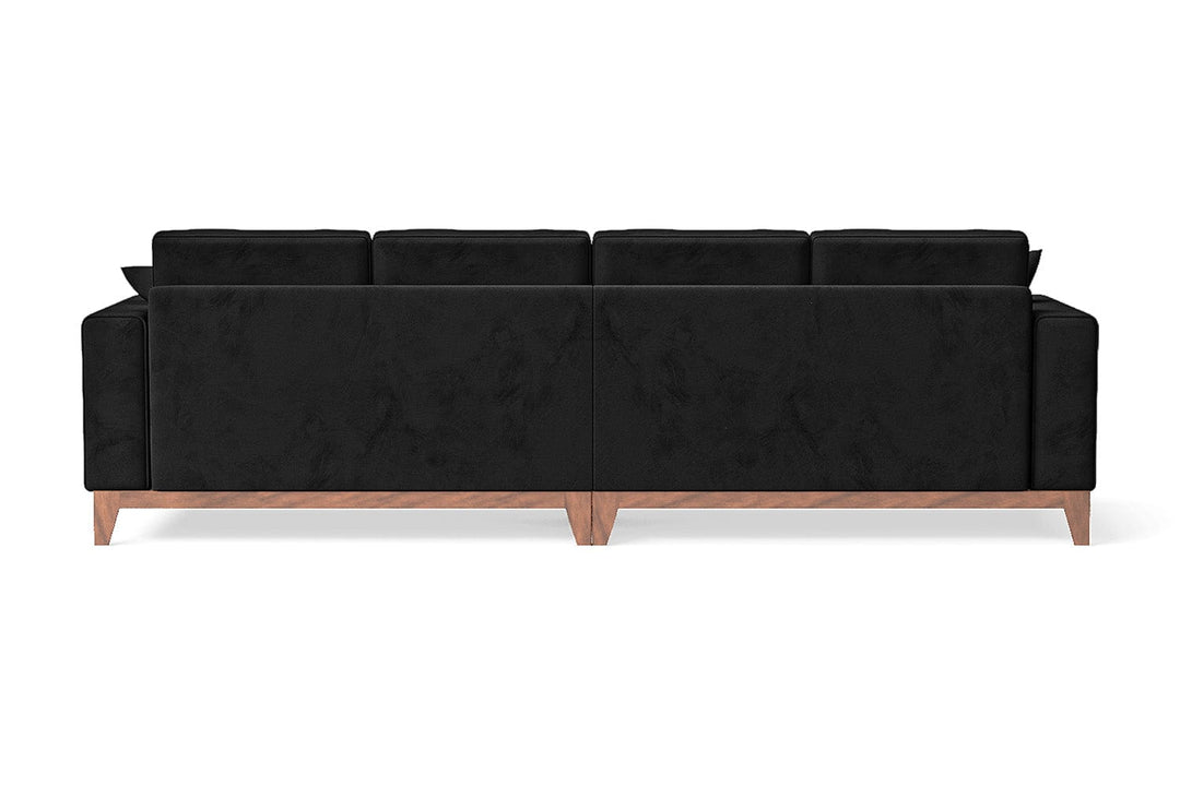 LIVELUSSO Sofa Lucca 4 Seater Sofa Black Velvet