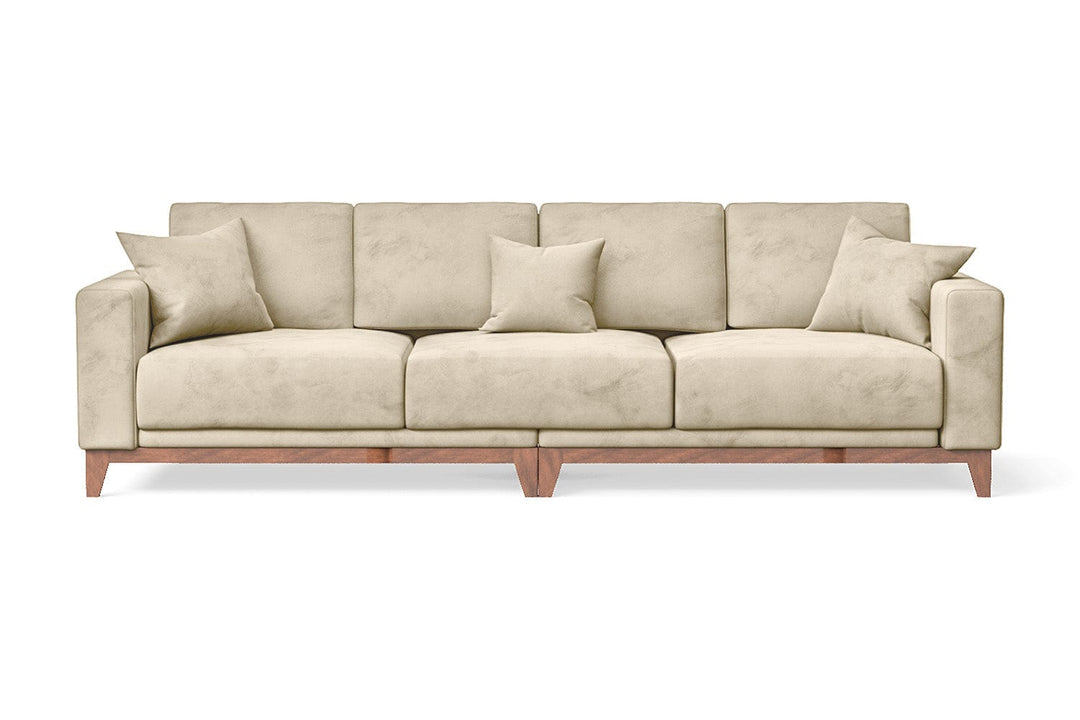 LIVELUSSO Sofa Lucca 4 Seater Sofa Cream Velvet