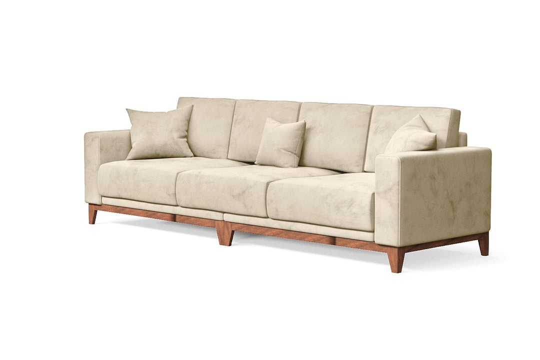 LIVELUSSO Sofa Lucca 4 Seater Sofa Cream Velvet