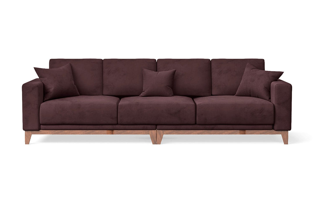 LIVELUSSO Sofa Lucca 4 Seater Sofa Grape Velvet