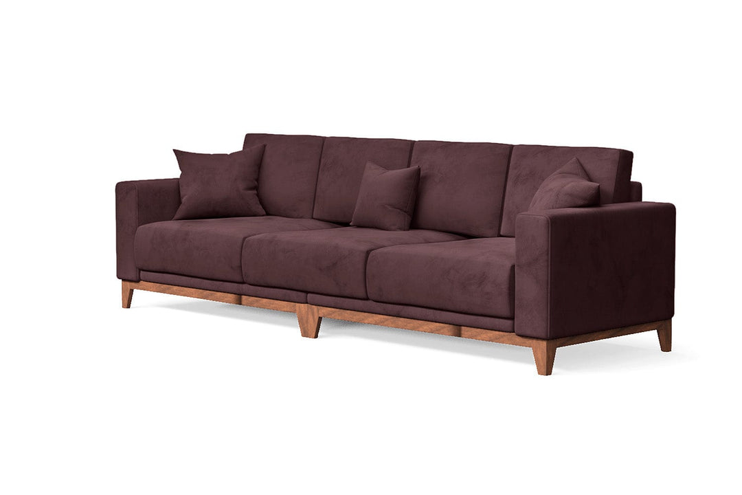 LIVELUSSO Sofa Lucca 4 Seater Sofa Grape Velvet