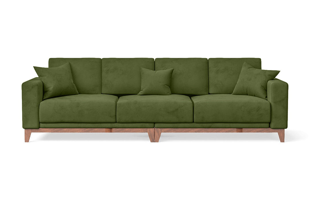 LIVELUSSO Sofa Lucca 4 Seater Sofa Lime Velvet