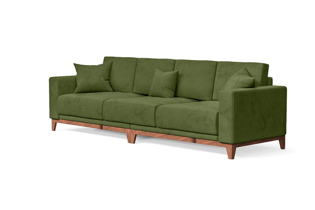 LIVELUSSO Sofa Lucca 4 Seater Sofa Lime Velvet