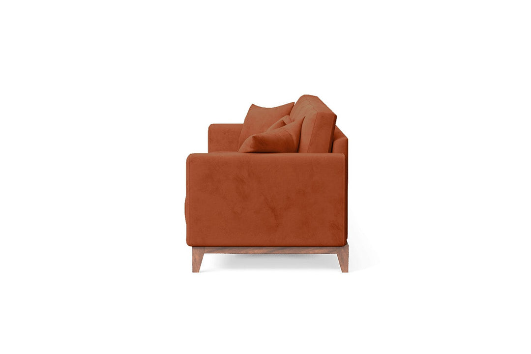 LIVELUSSO Sofa Lucca 4 Seater Sofa Orange Velvet