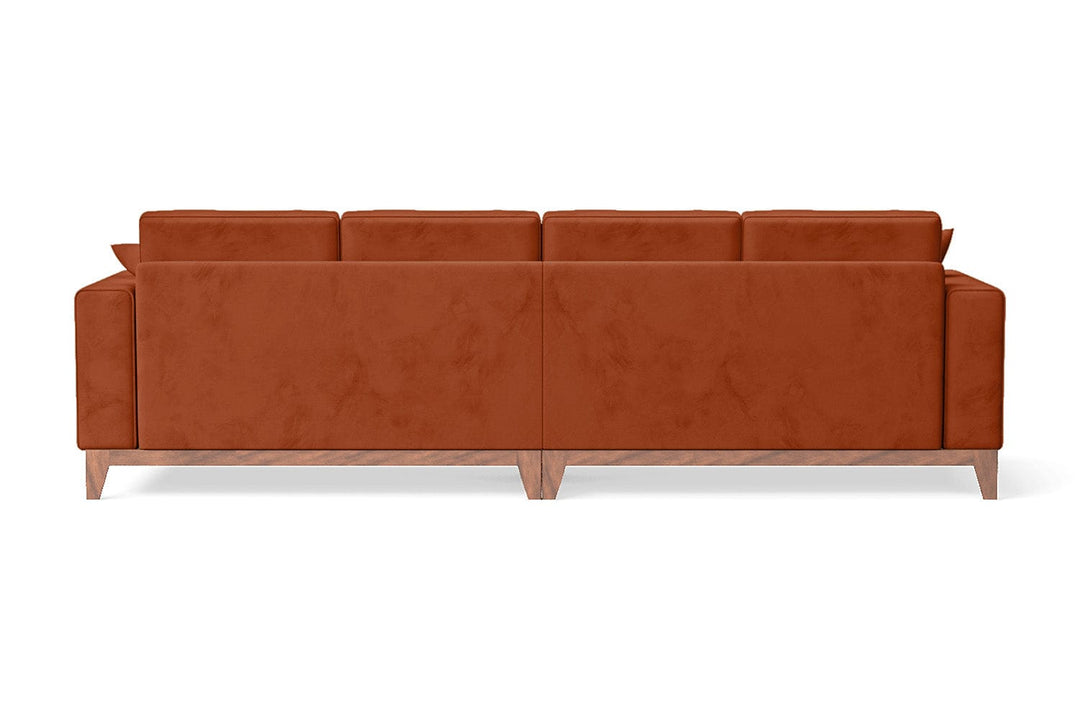 LIVELUSSO Sofa Lucca 4 Seater Sofa Orange Velvet