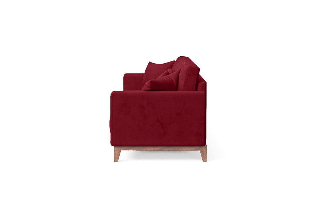 LIVELUSSO Sofa Lucca 4 Seater Sofa Red Velvet