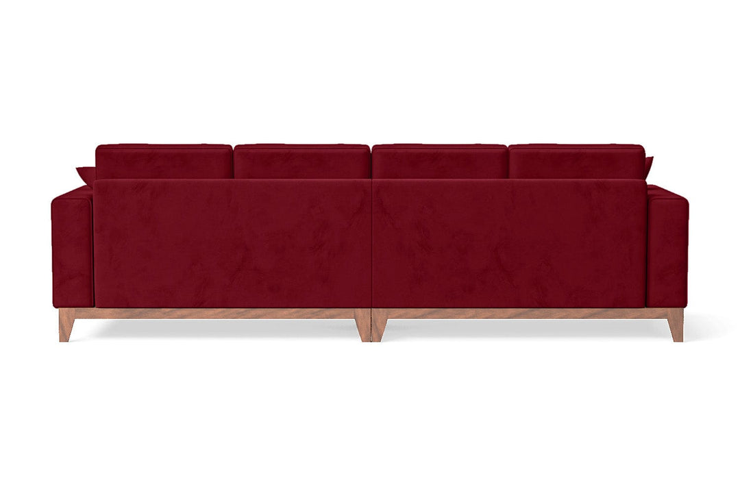 LIVELUSSO Sofa Lucca 4 Seater Sofa Red Velvet