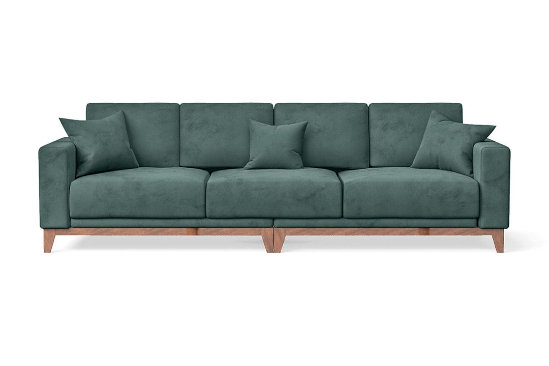 LIVELUSSO Sofa Lucca 4 Seater Sofa Teal Velvet