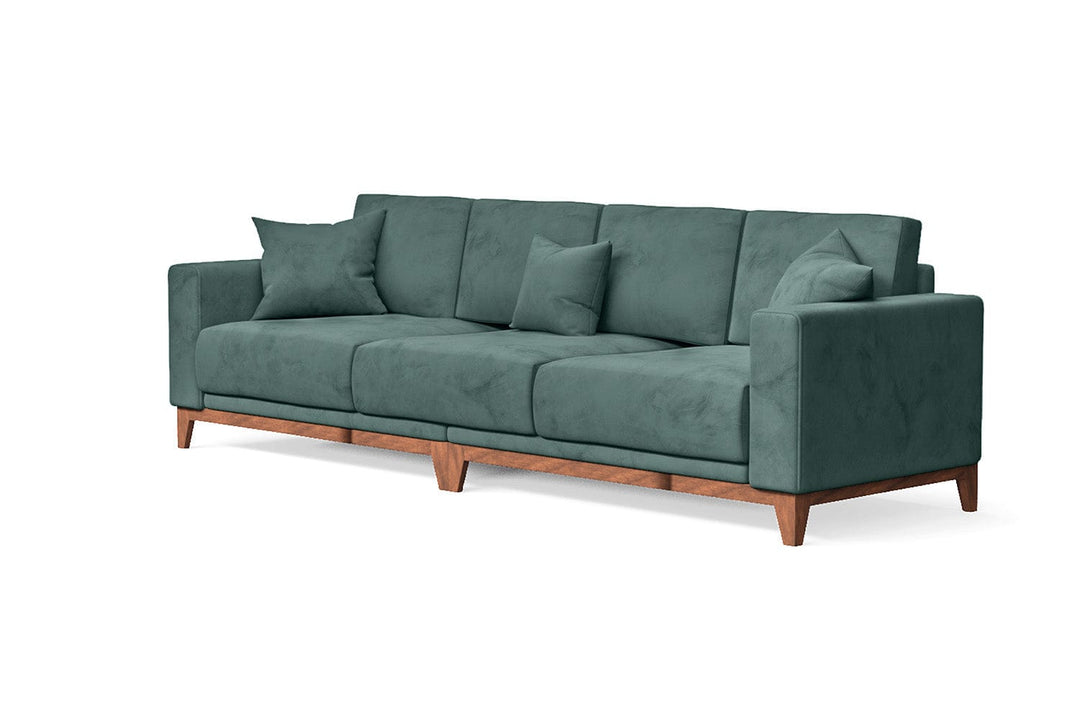 LIVELUSSO Sofa Lucca 4 Seater Sofa Teal Velvet