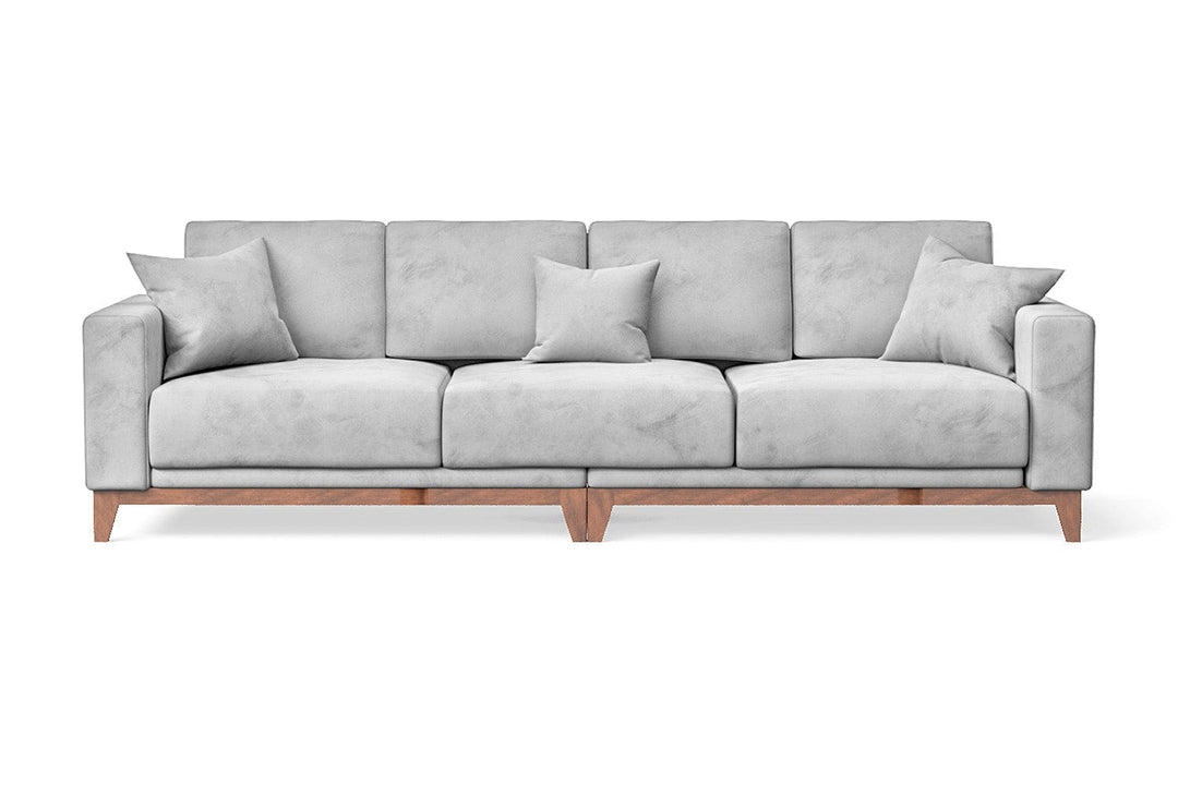 LIVELUSSO Sofa Lucca 4 Seater Sofa White Velvet