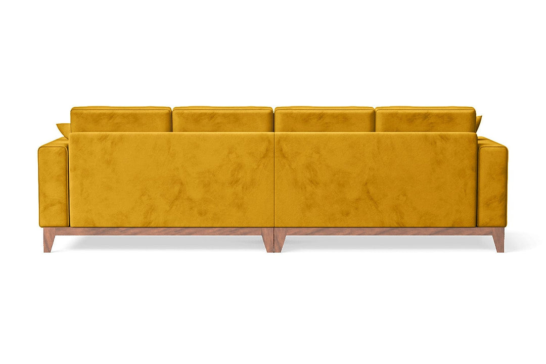 LIVELUSSO Sofa Lucca 4 Seater Sofa Yellow Velvet