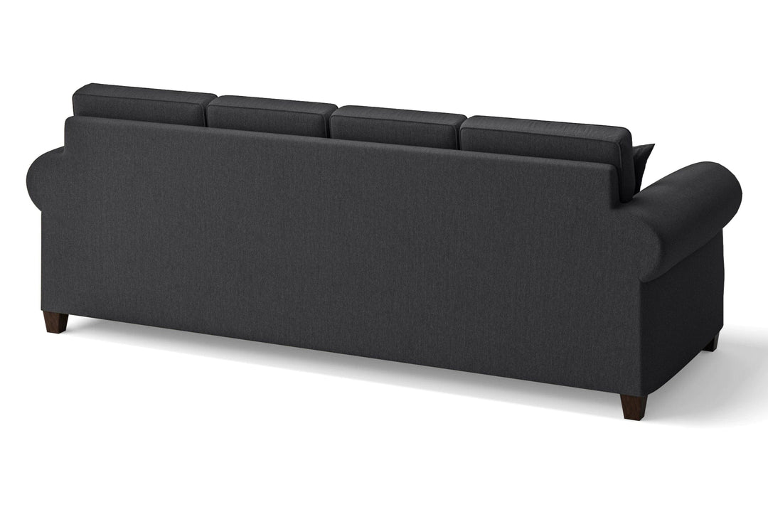 LIVELUSSO Sofa Marano 4 Seater Sofa Dark Grey Linen Fabric