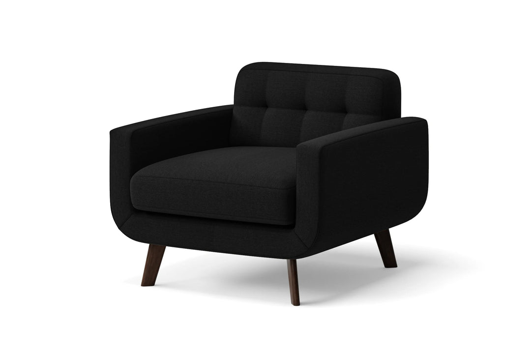 LIVELUSSO Armchair Marsela Armchair Black Linen Fabric