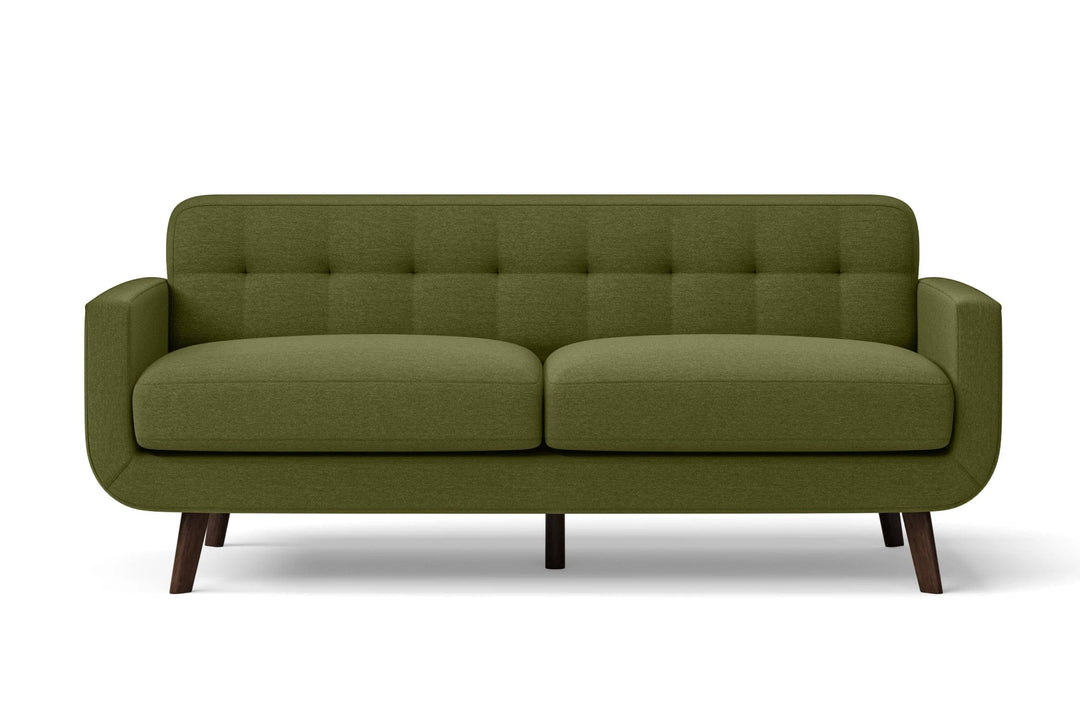 LIVELUSSO Sofa Marsela 2 Seater Sofa Olive Linen Fabric