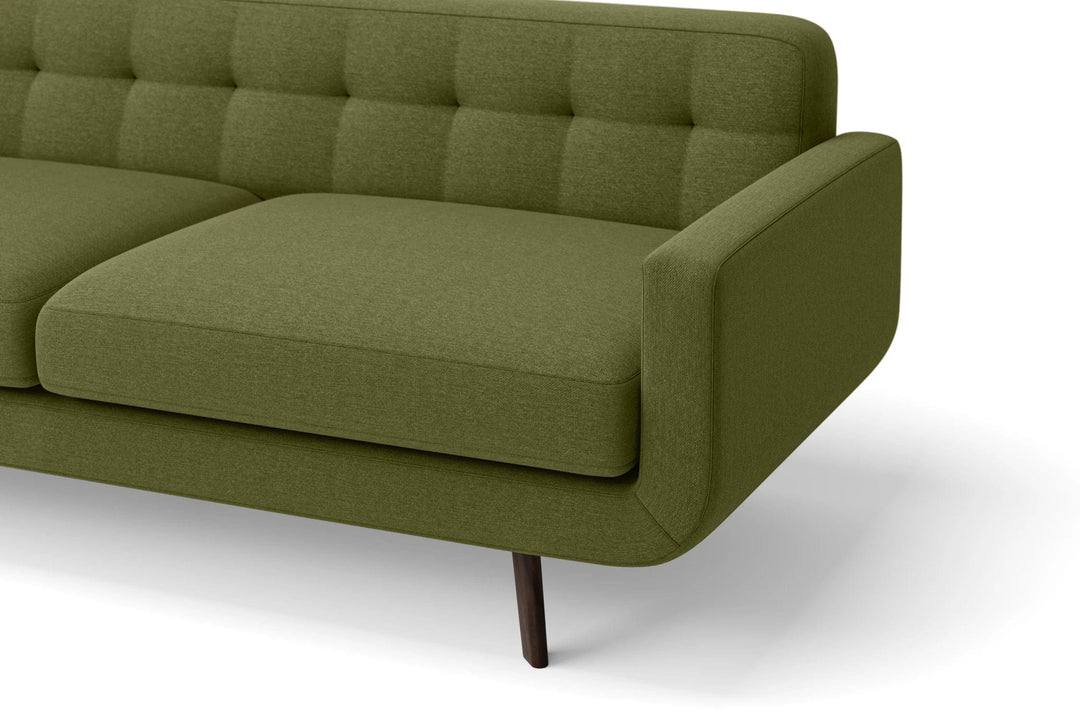 LIVELUSSO Sofa Marsela 2 Seater Sofa Olive Linen Fabric