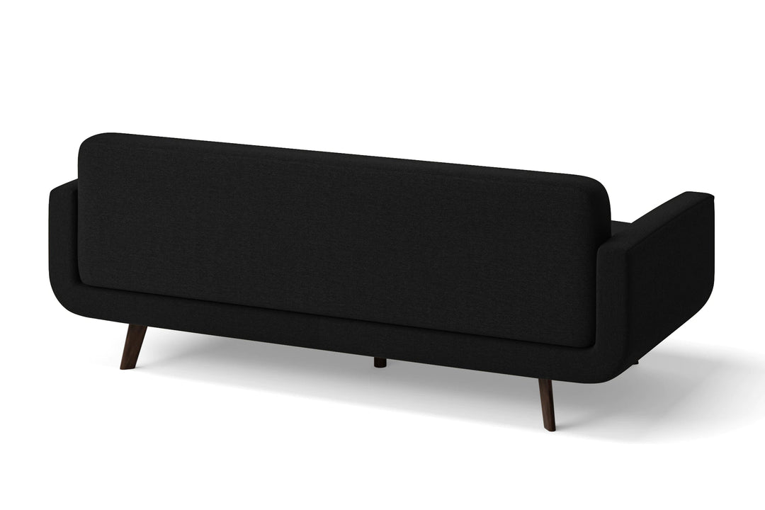 LIVELUSSO Sofa Marsela 3 Seater Sofa Black Linen Fabric