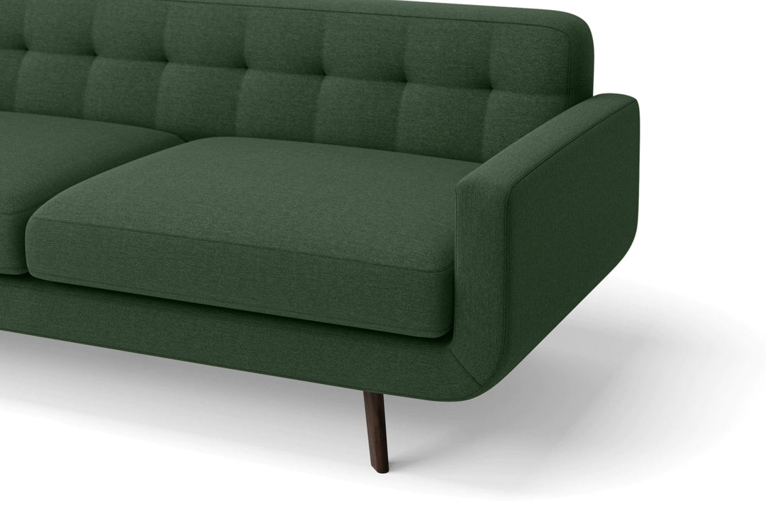 LIVELUSSO Sofa Marsela 3 Seater Sofa Forest Green Linen Fabric