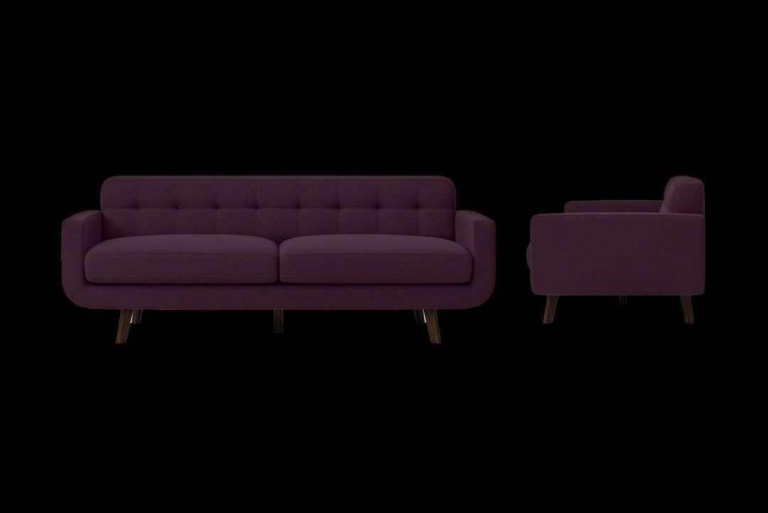 LIVELUSSO Sofa Marsela 3 Seater Sofa Purple Linen Fabric