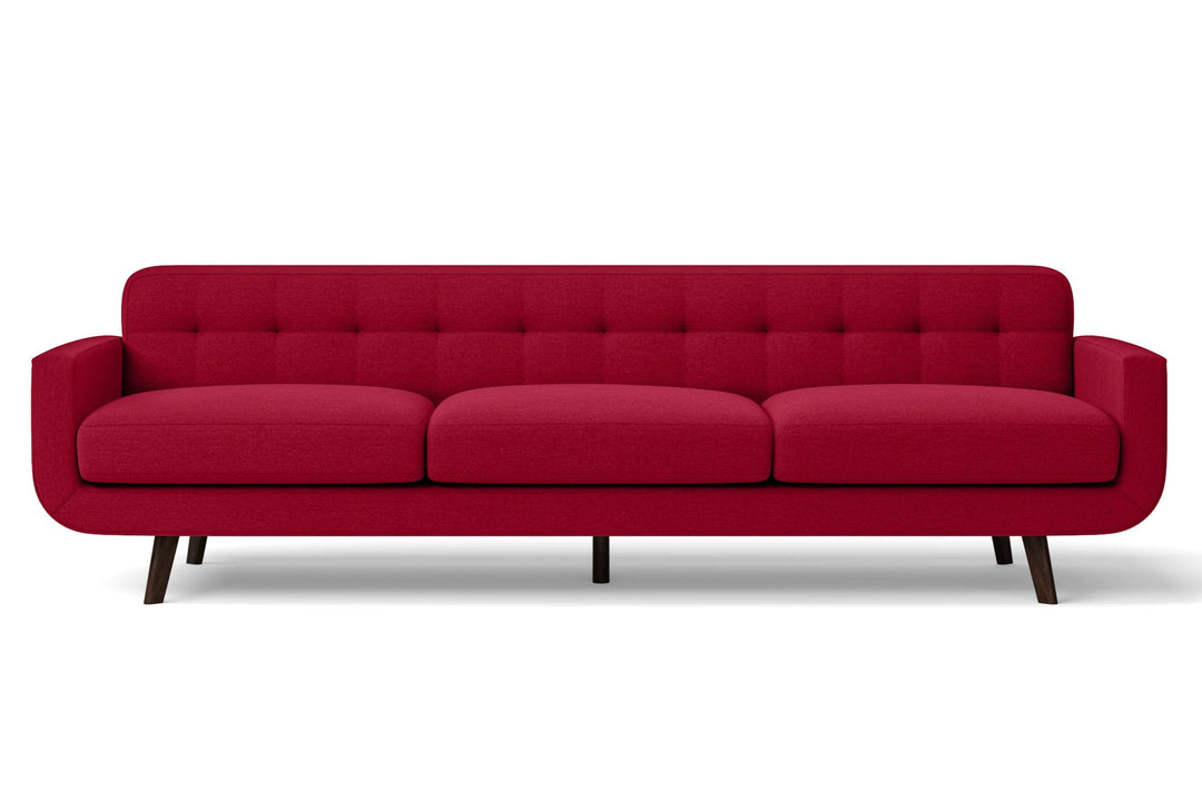 LIVELUSSO Sofa Marsela 4 Seater Sofa Red Linen Fabric