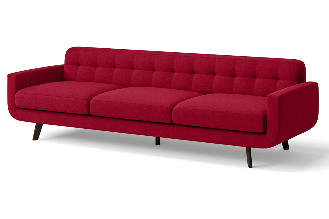 LIVELUSSO Sofa Marsela 4 Seater Sofa Red Linen Fabric