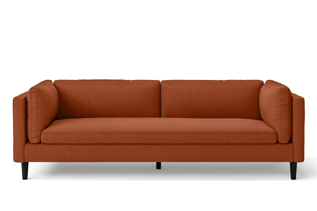 LIVELUSSO Sofa Matera 4 Seater Sofa Orange Linen Fabric