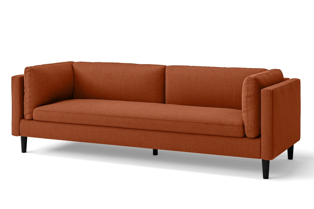 LIVELUSSO Sofa Matera 4 Seater Sofa Orange Linen Fabric