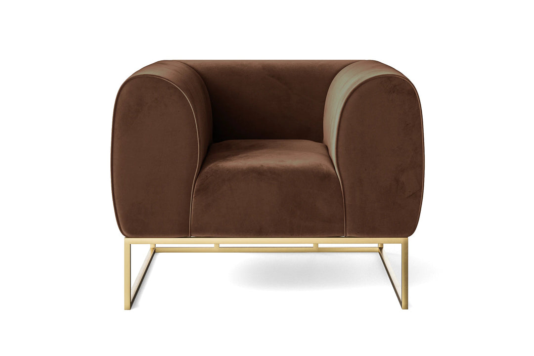 LIVELUSSO Armchair Mazara Armchair Coffee Brown Velvet