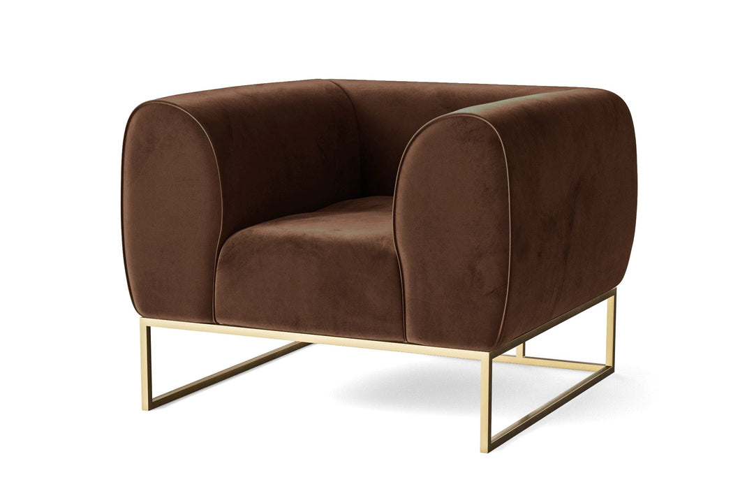 LIVELUSSO Armchair Mazara Armchair Coffee Brown Velvet