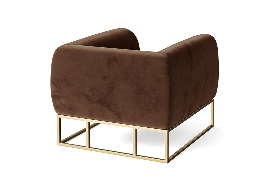 LIVELUSSO Armchair Mazara Armchair Coffee Brown Velvet