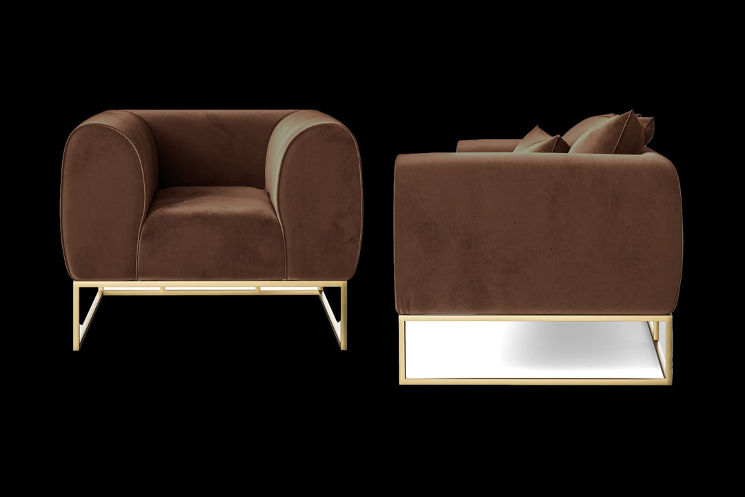 LIVELUSSO Armchair Mazara Armchair Coffee Brown Velvet