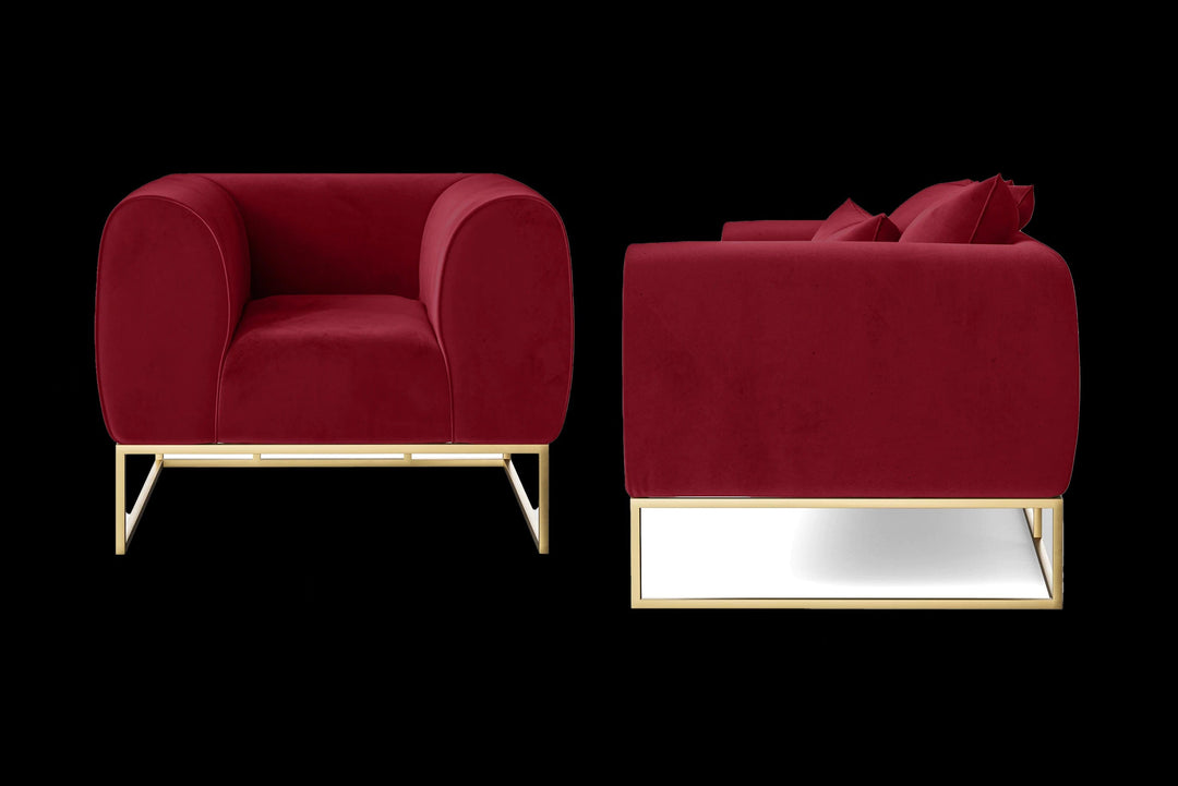 LIVELUSSO Armchair Mazara Armchair Red Velvet