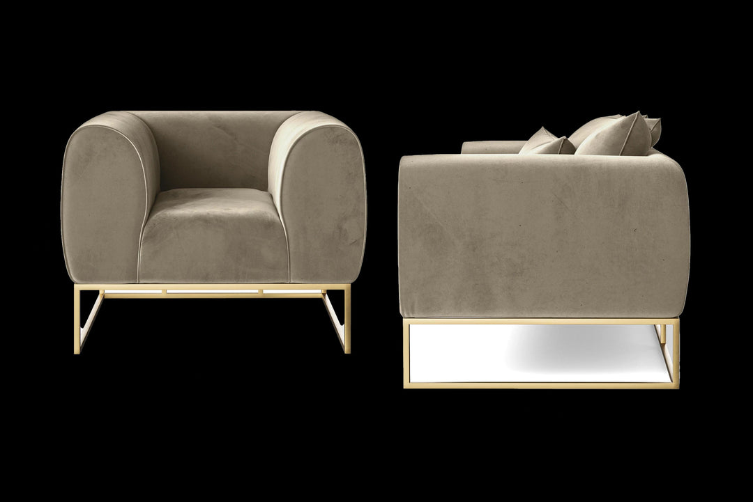 LIVELUSSO Armchair Mazara Armchair Sand Velvet