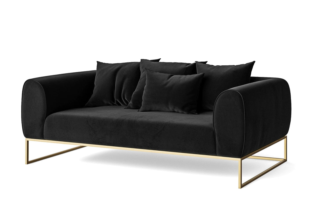 LIVELUSSO Sofa Mazara 3 Seater Sofa Black Velvet