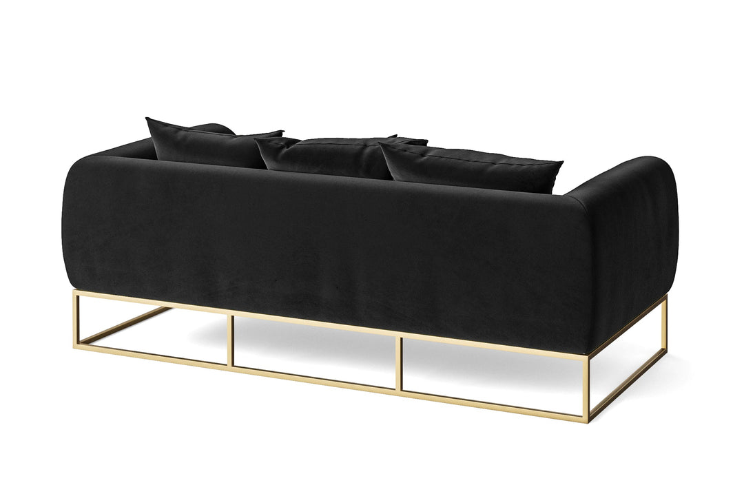 LIVELUSSO Sofa Mazara 3 Seater Sofa Black Velvet