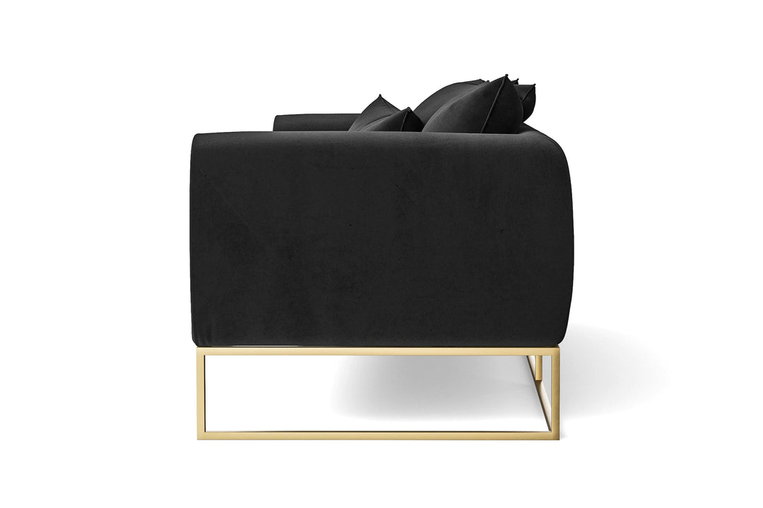 LIVELUSSO Sofa Mazara 3 Seater Sofa Black Velvet