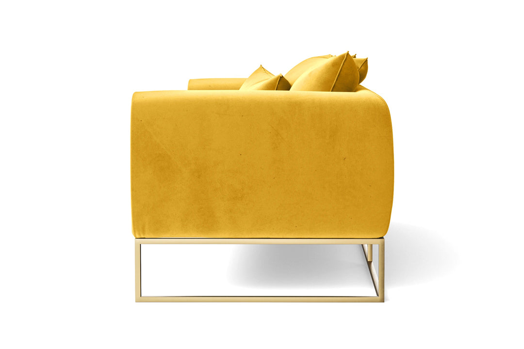 LIVELUSSO Sofa Mazara 4 Seater Sofa Yellow Velvet