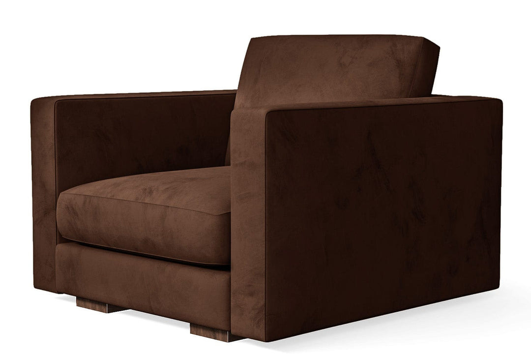 LIVELUSSO Armchair Messina Armchair Coffee Brown Velvet