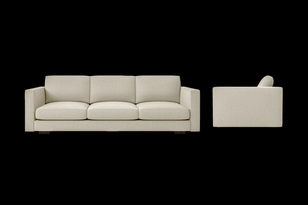 LIVELUSSO Sofa Messina 4 Seater Sofa Cream Linen Fabric