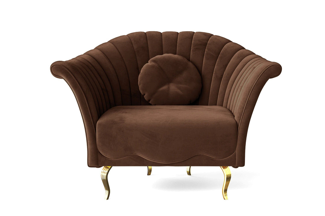 LIVELUSSO Armchair Milan Armchair Coffee Brown Velvet