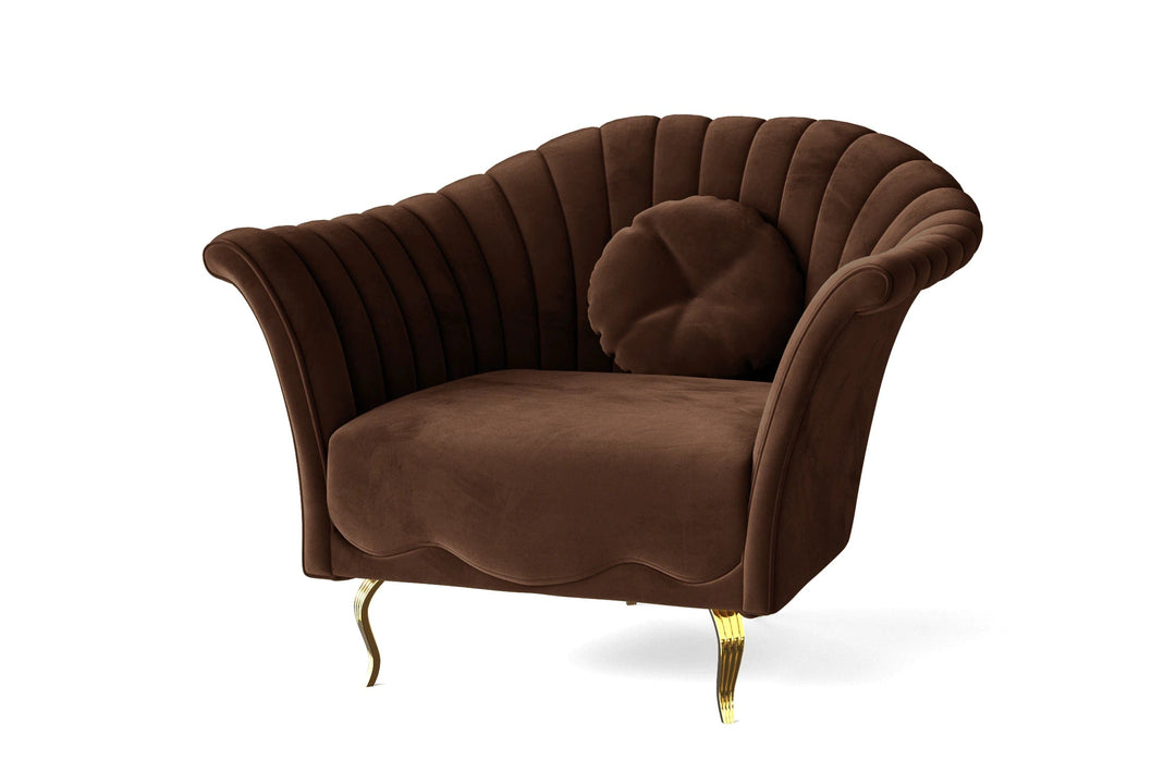 LIVELUSSO Armchair Milan Armchair Coffee Brown Velvet