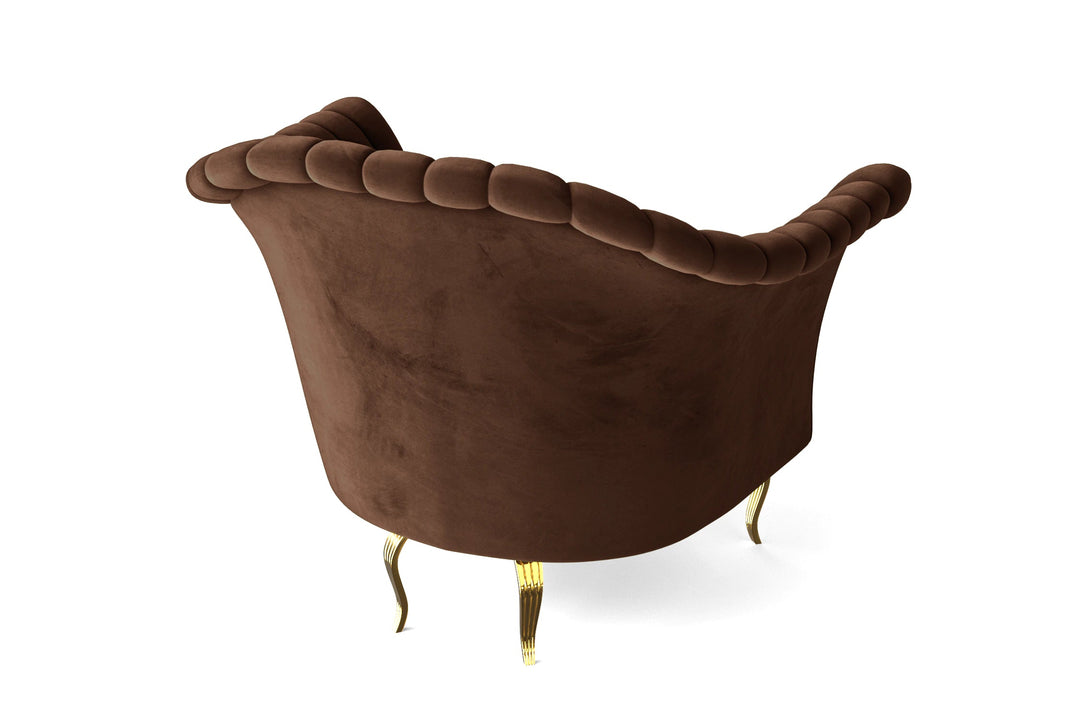 LIVELUSSO Armchair Milan Armchair Coffee Brown Velvet