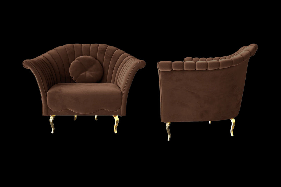 LIVELUSSO Armchair Milan Armchair Coffee Brown Velvet