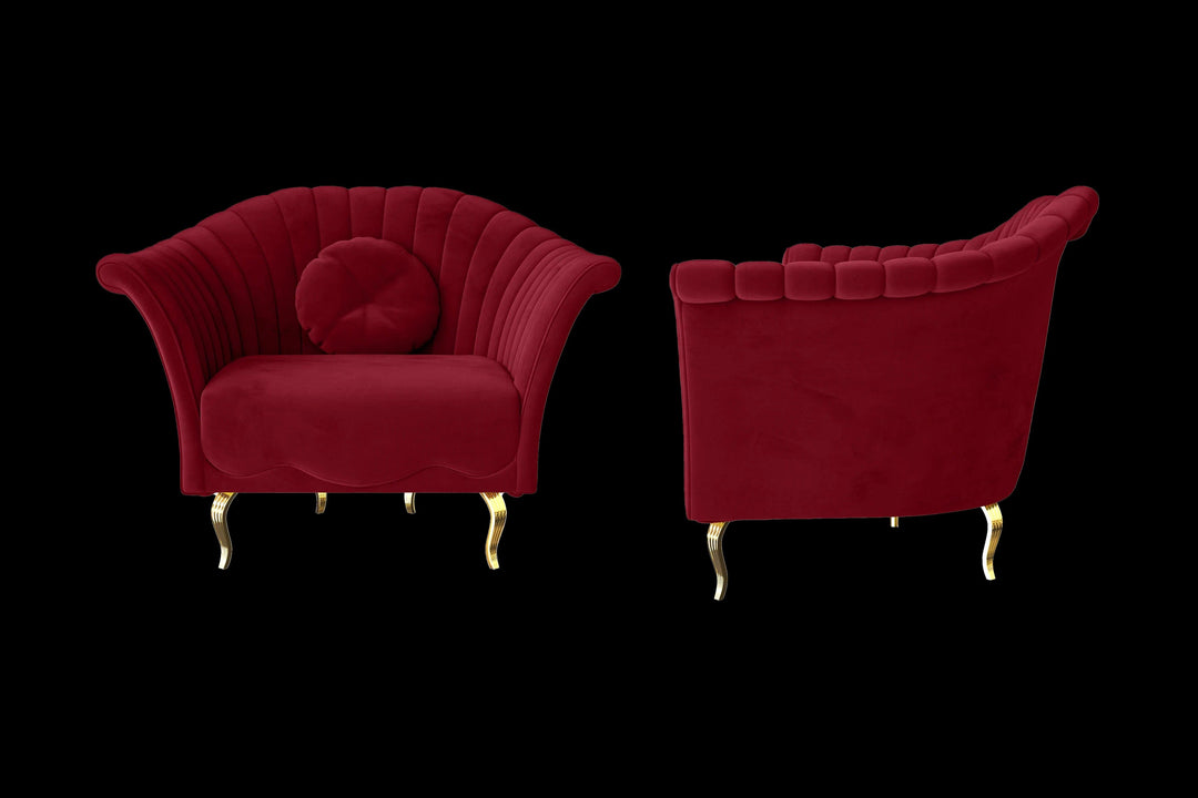 LIVELUSSO Armchair Milan Armchair Red Velvet